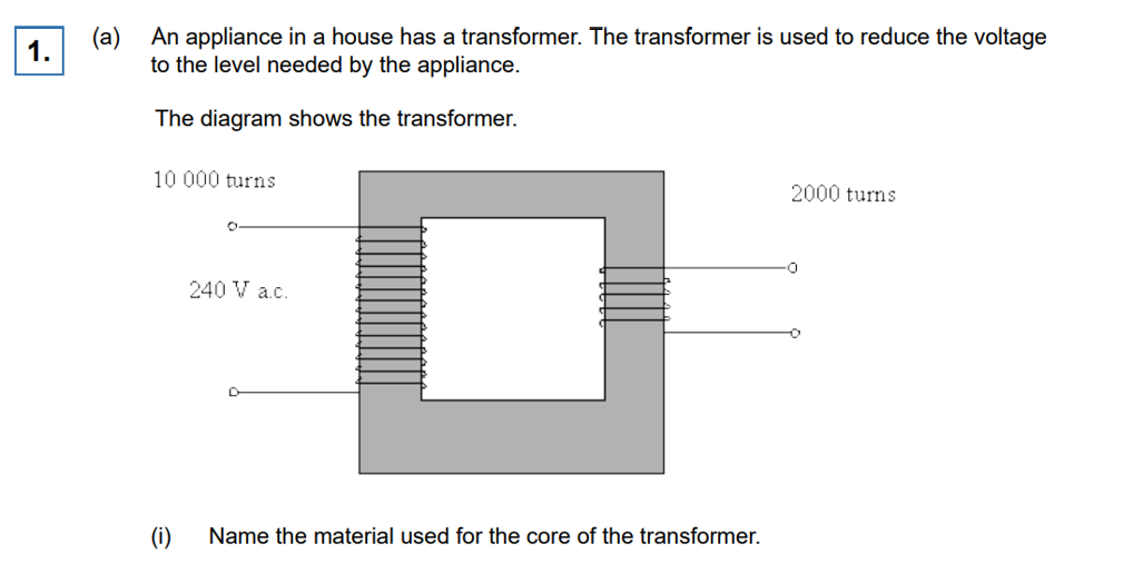 GCSE exam question